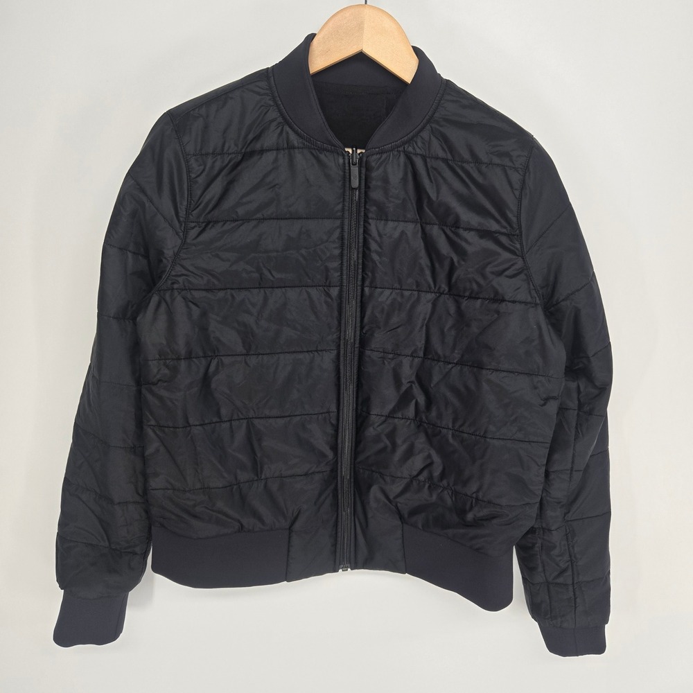 Lululemon Nonstop Reversible Bomber Jacket Womens 10 Black Quilted‎ Full Zip